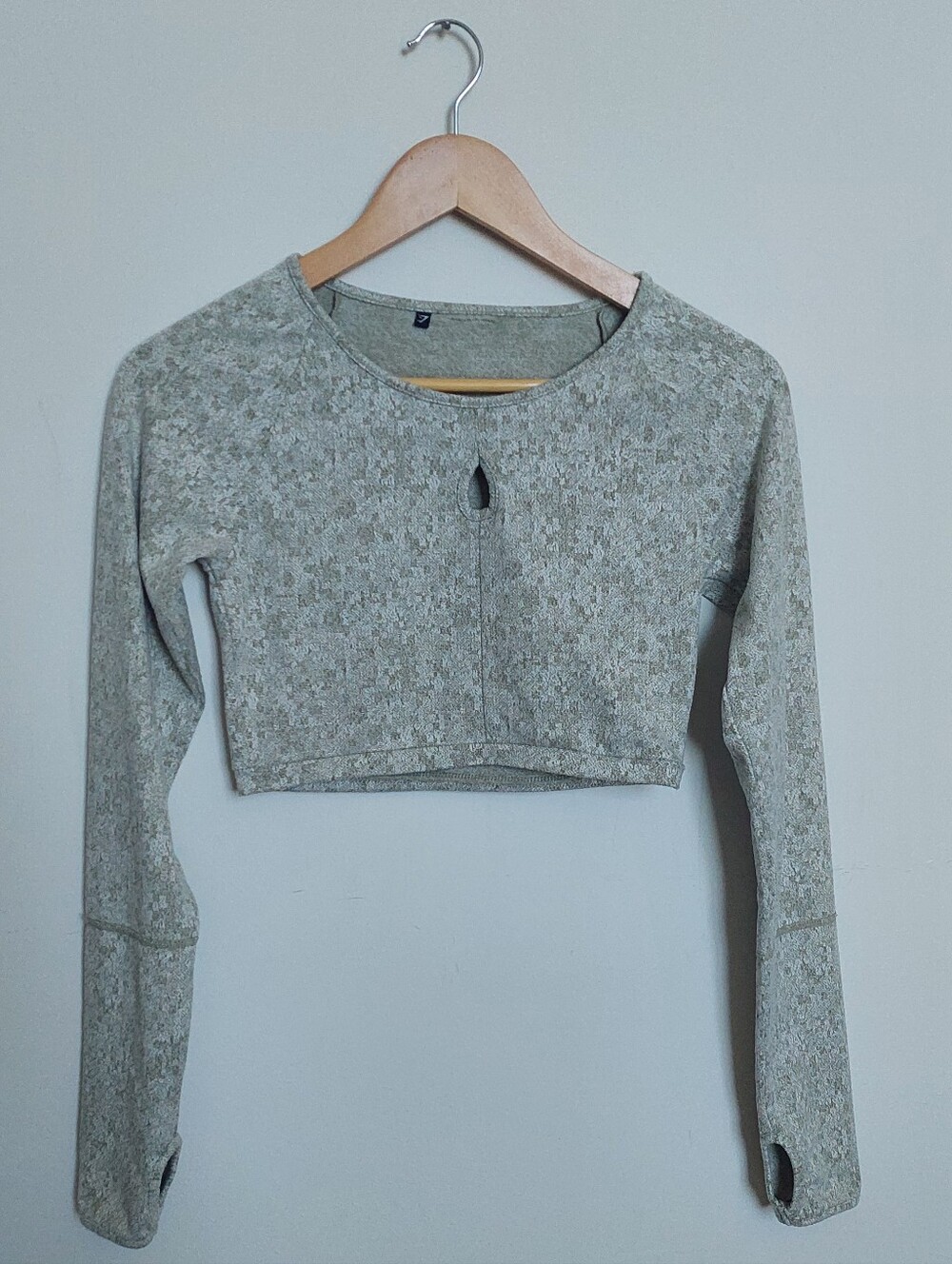 Gymshark Crop Long-Sleeve Top in Sage Green